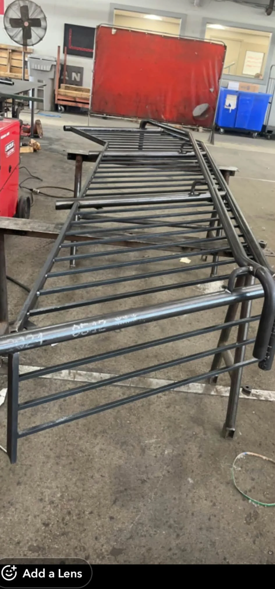 Custom fabricated metal handrail